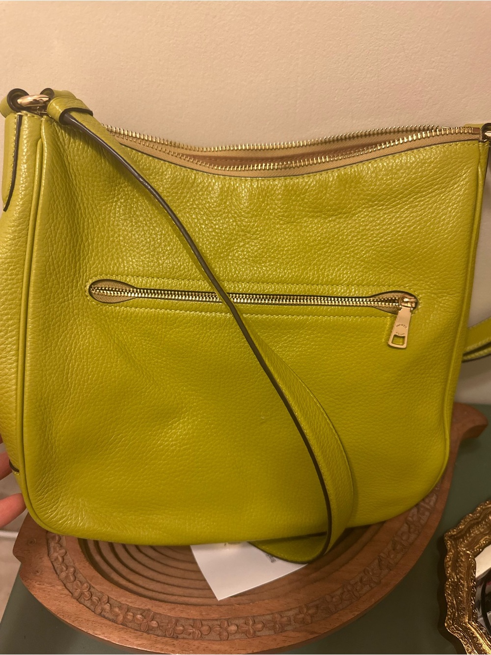 Coach Lime Green Pebbled Leather Shoulder Bag - Picture 3 of 5